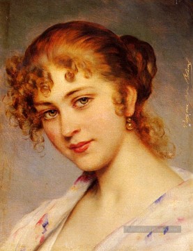  portrait Peintre - Von Portrait d’une jeune femme dame Eugène de Blaas